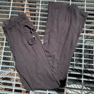 Black Wide Leg Pants With Flower Cutout